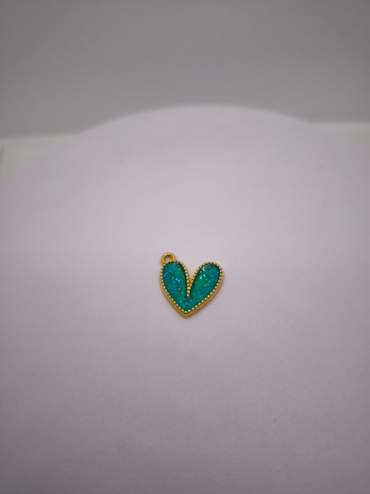 Coeur turquoise pailetté