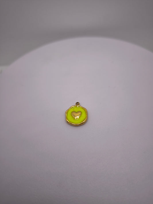Coeur jaune fluo