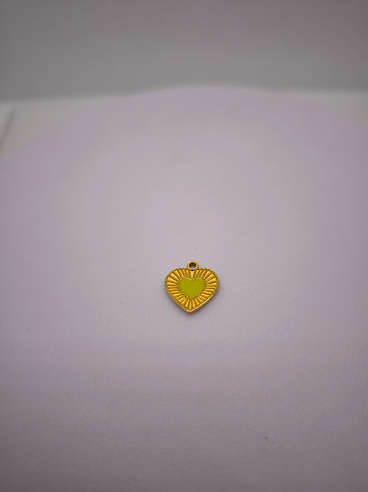 Coeur doré et vert fluo