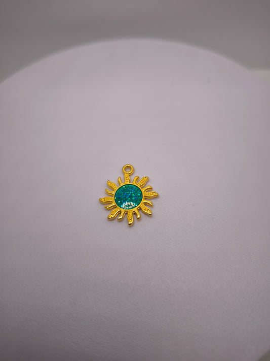Soleil turquoise pailetté