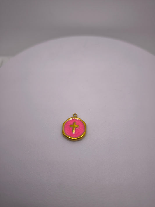 Croix rose fluo